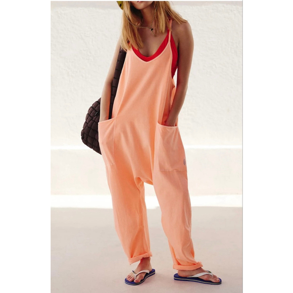 FP Movement by Free People Pants - Free People Hot Shot Onesie NWT Small Pastel Peach FP Movement